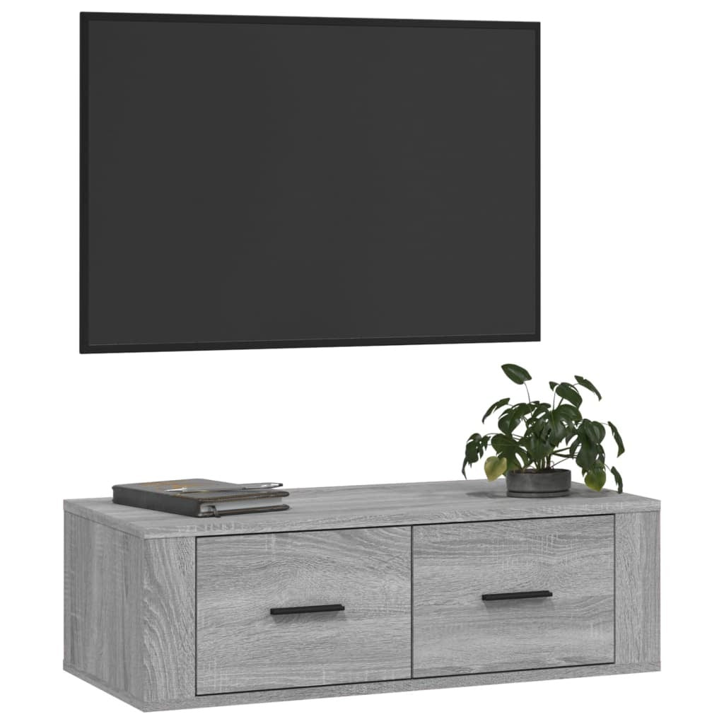 Hanging TV Cabinet Grey Sonoma 80x36x25 cm Engineered Wood