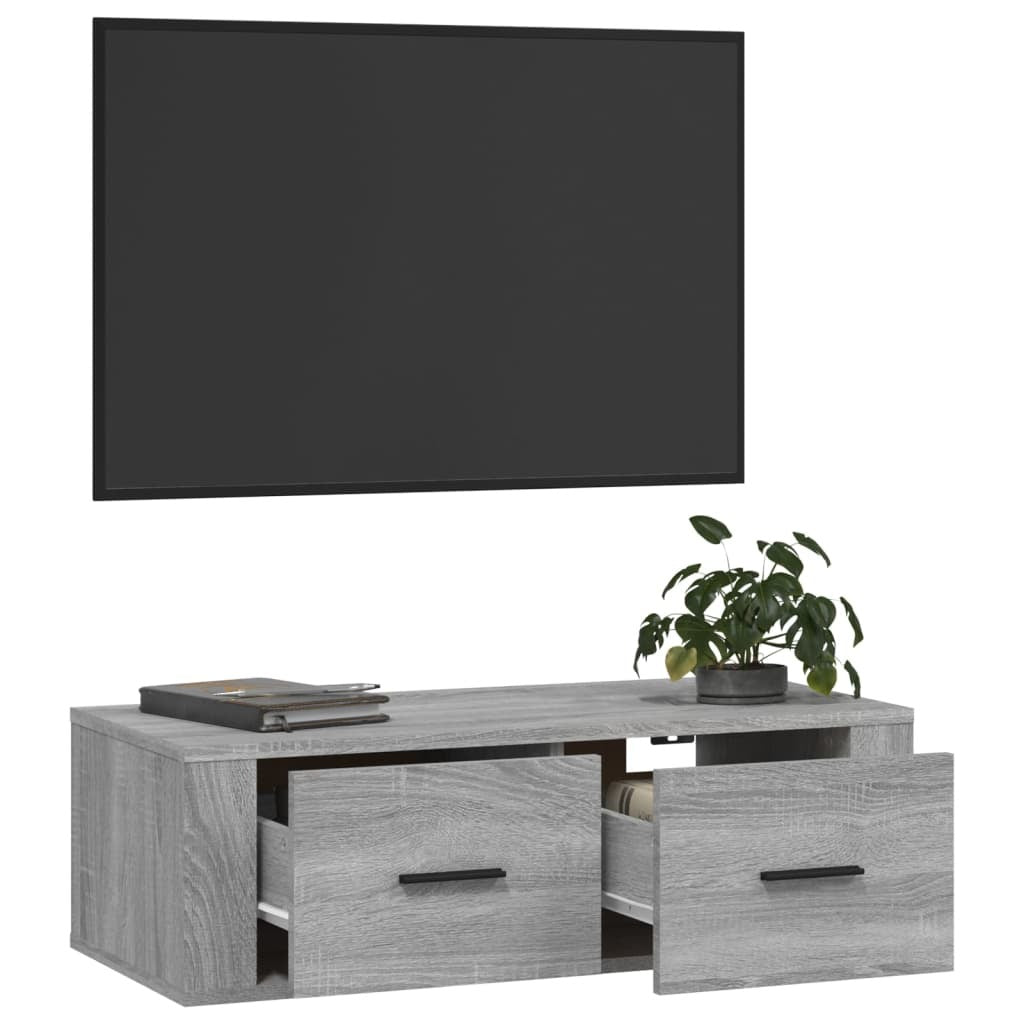 Hanging TV Cabinet Grey Sonoma 80x36x25 cm Engineered Wood