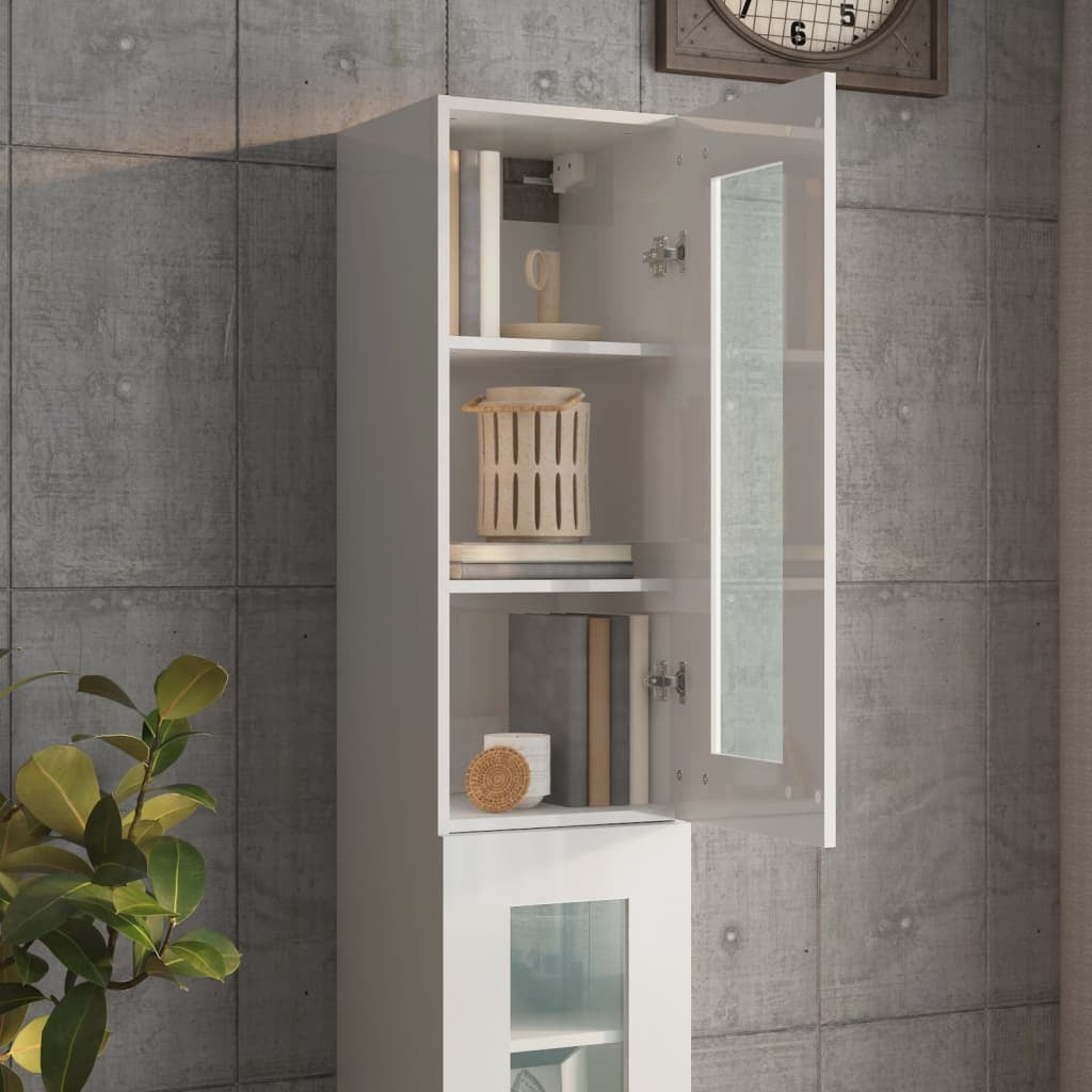 Hanging Wall Cabinet High Gloss White 34.5x34x90 cm