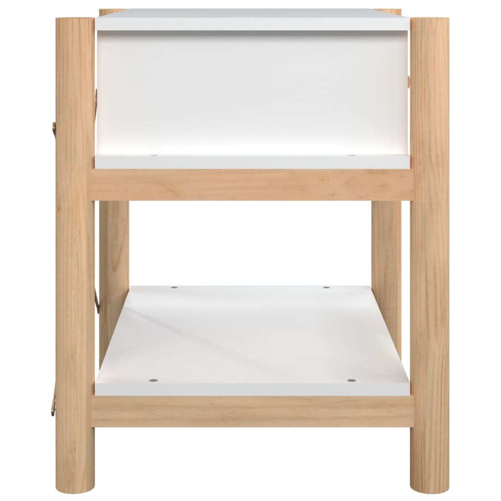 Bedside Table White 42x38x45 cm Engineered Wood