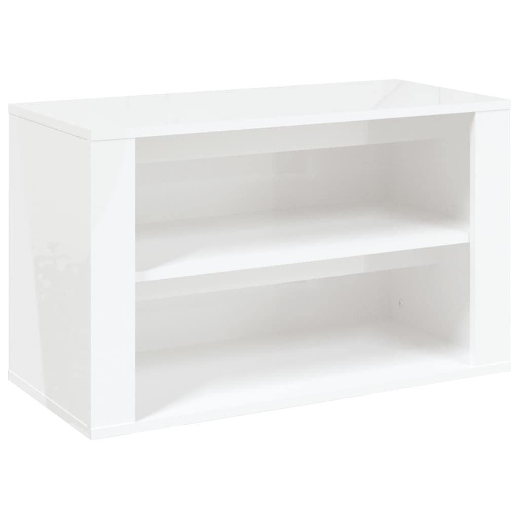 Shoe Rack High Gloss White 75x35x45 cm Engineered Wood