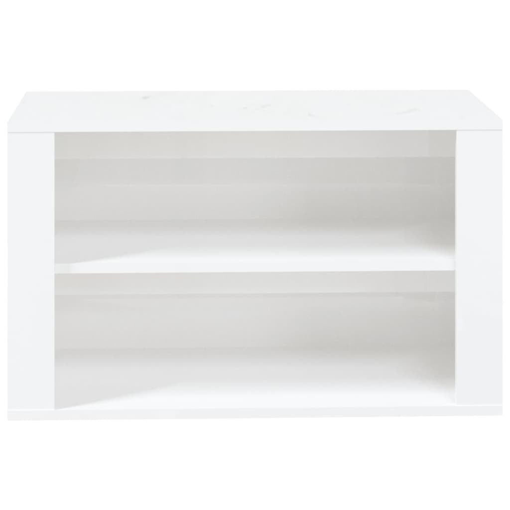 Shoe Rack High Gloss White 75x35x45 cm Engineered Wood