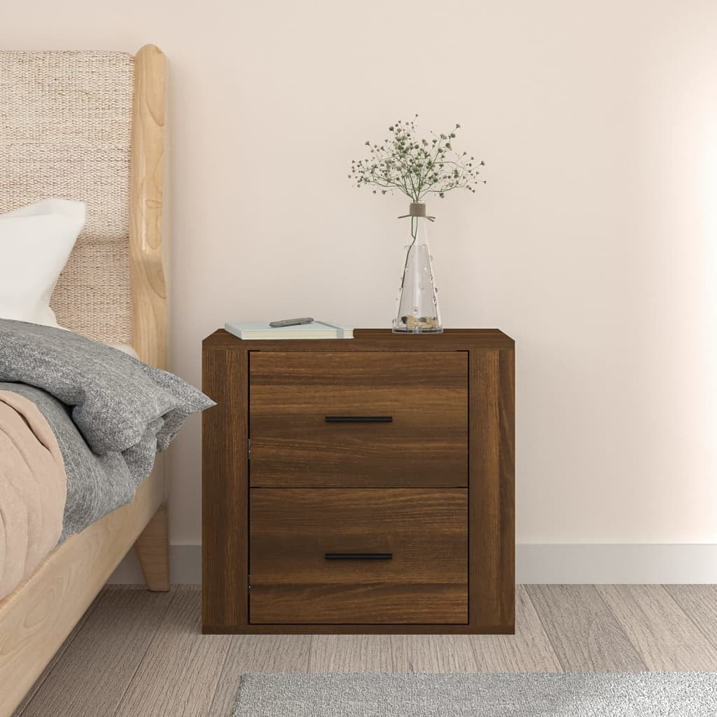 Wall-mounted Bedside Cabinet Brown Oak 50x36x47 cm