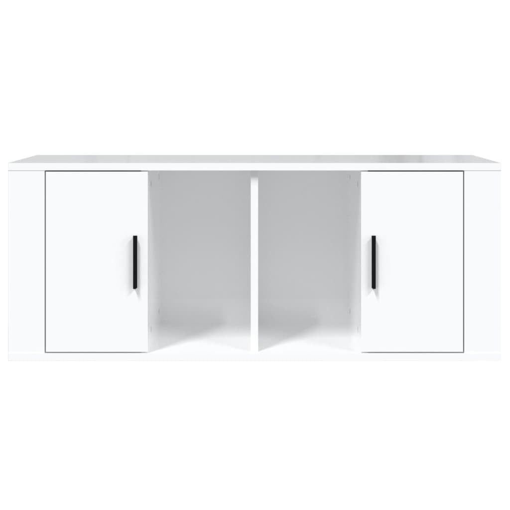 TV Cabinet High Gloss White 100x35x40 cm Engineered Wood