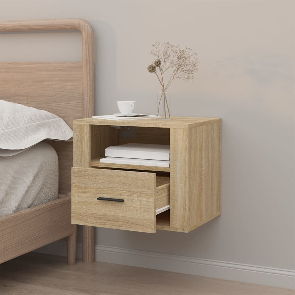 Wall-mounted Bedside Cabinet Sonoma Oak 50x36x40 cm