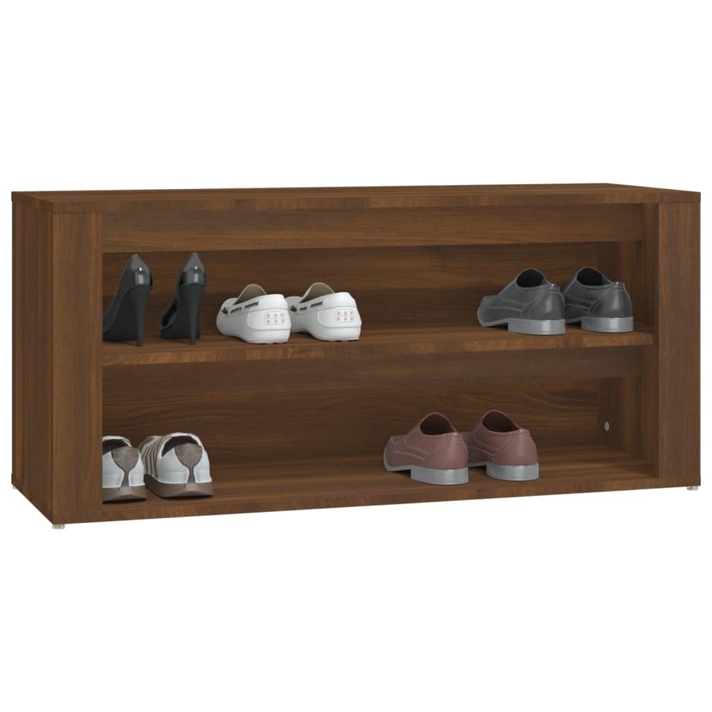 Shoe Rack Brown Oak 100x35x45 cm Engineered Wood