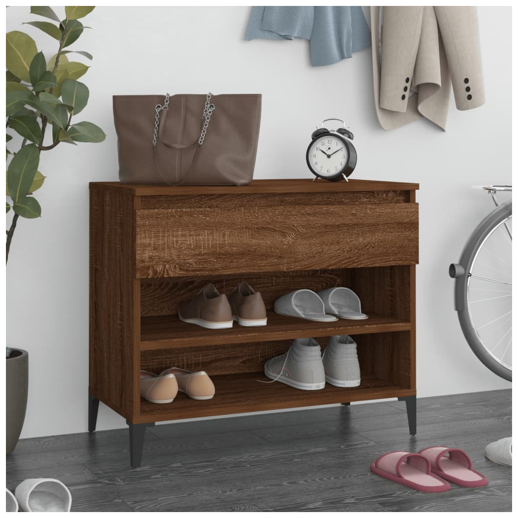 Shoe Cabinet Brown Oak 70x36x60 cm Engineered Wood