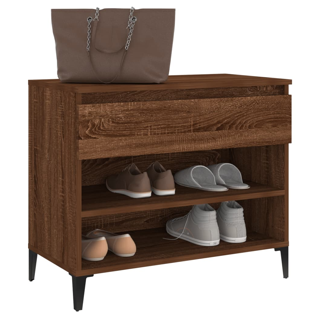 Shoe Cabinet Brown Oak 70x36x60 cm Engineered Wood