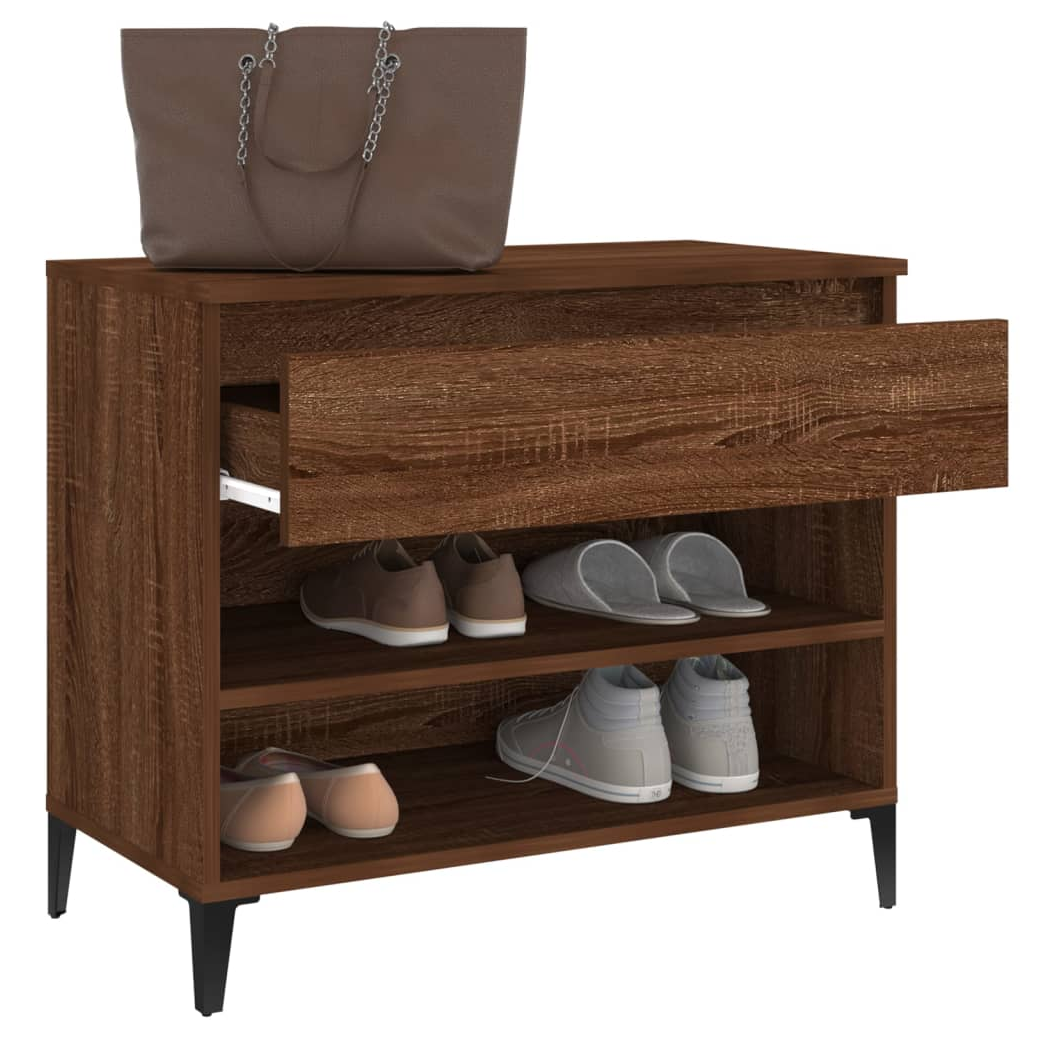 Shoe Cabinet Brown Oak 70x36x60 cm Engineered Wood