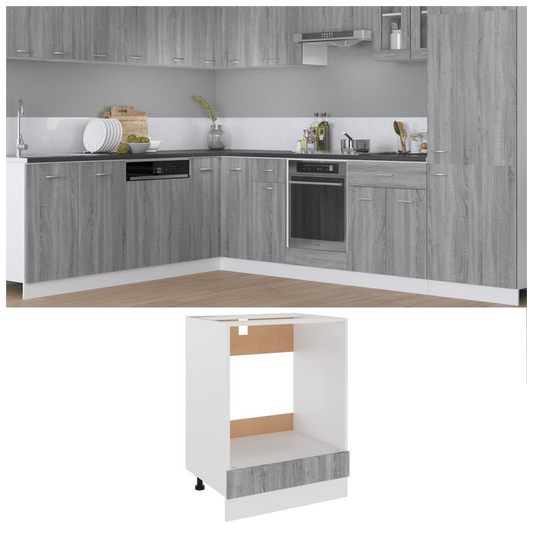 Oven Cabinet Grey Sonoma 60x46x81.5 cm Engineered Wood