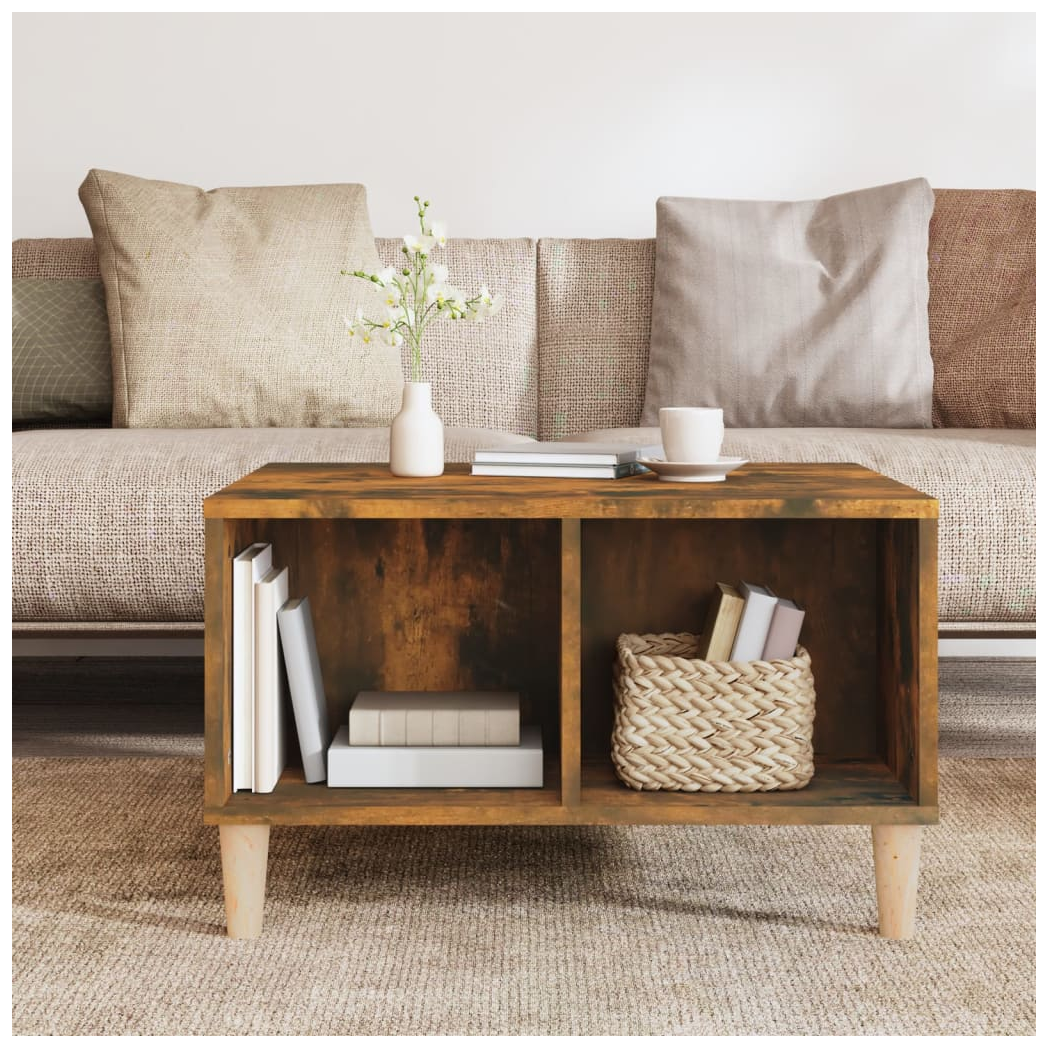 vidaXL Coffee Table Smoked Oak 60x50x36.5 cm Engineered Wood