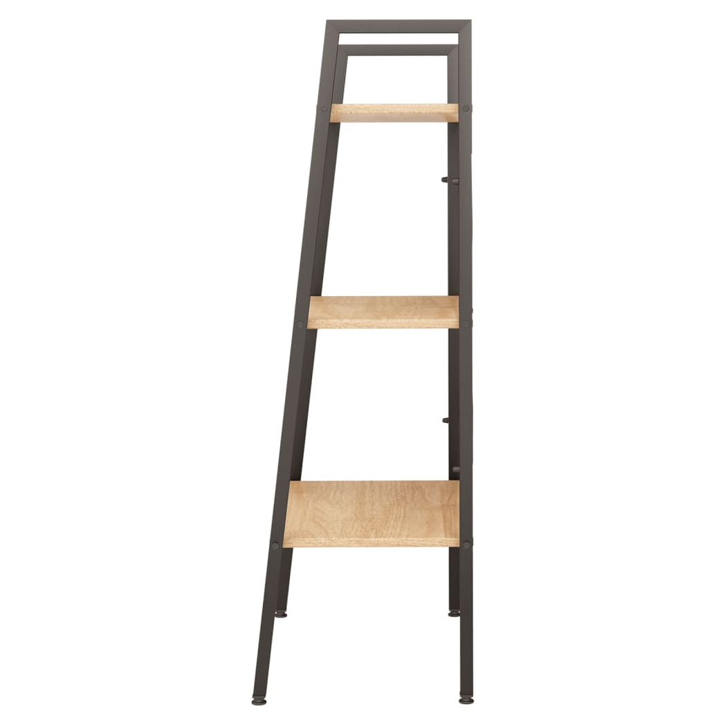 3-Tier Standing Shelf Light Brown and Black 56x35x108 cm