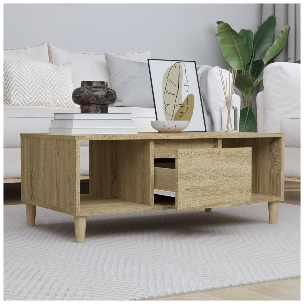 vidaXL Coffee Table Sonoma Oak 90x50x36,5 cm Engineered Wood