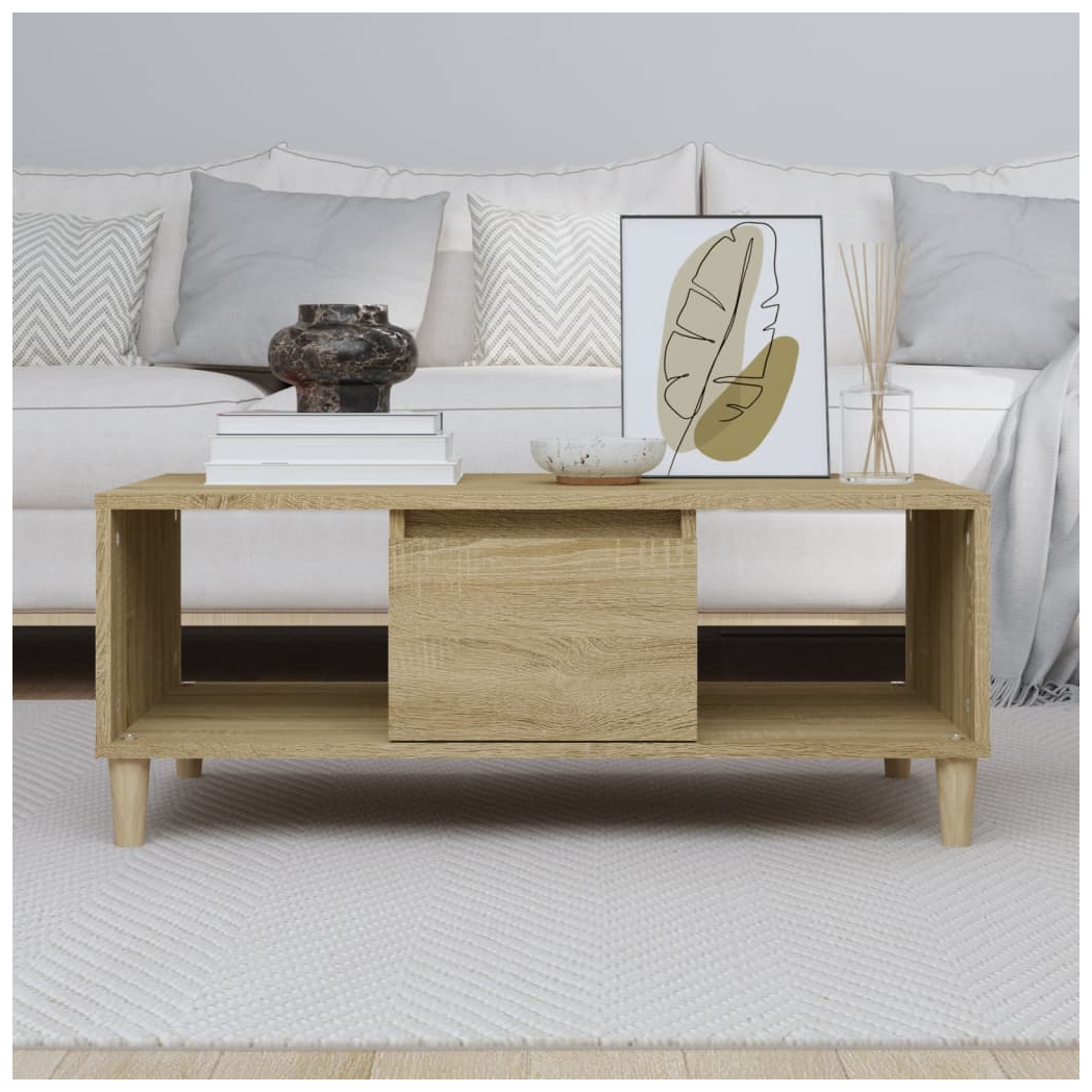 vidaXL Coffee Table Sonoma Oak 90x50x36,5 cm Engineered Wood