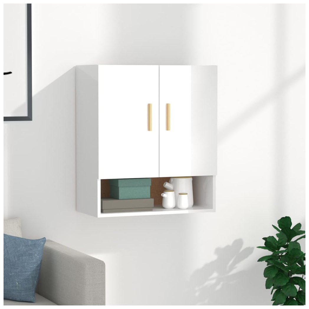 Wall Cabinet High Gloss White 60x31x70 cm Engineered Wood