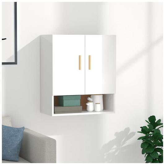 Wall Cabinet High Gloss White 60x31x70 cm Engineered Wood