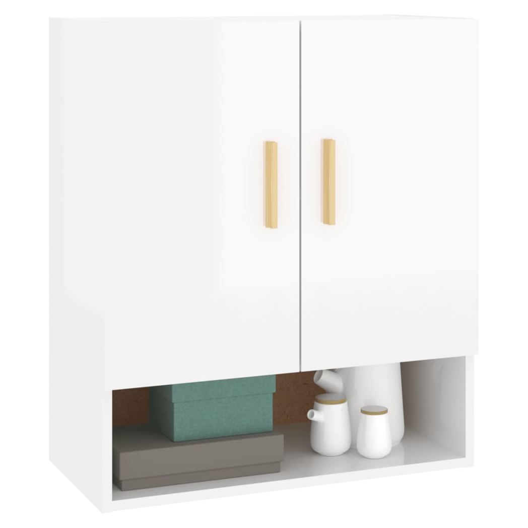 Wall Cabinet High Gloss White 60x31x70 cm Engineered Wood