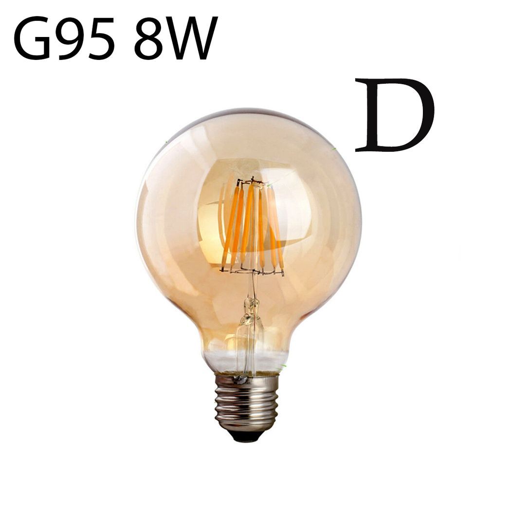 G95 E27 8W Edison Style LED filamen Globe shape  Retro Vintage Amber  bulb