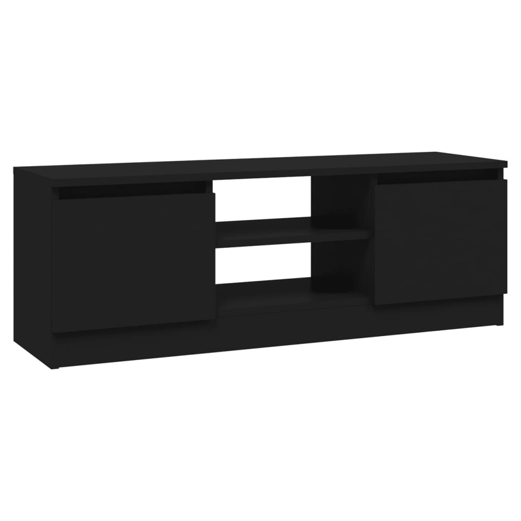 TV Cabinet with Door Black 102x30x36 cm