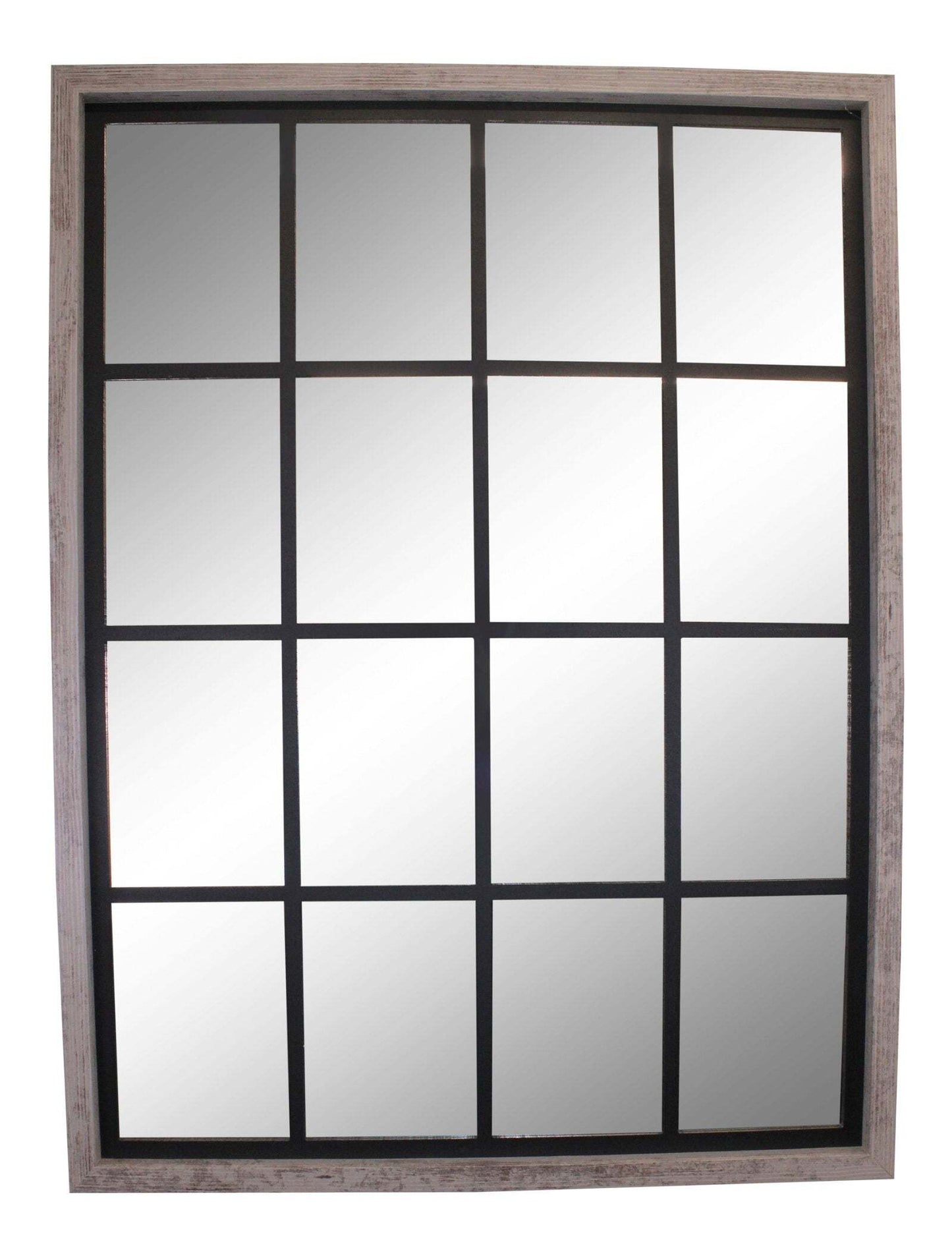 Grey Window Style Wall Mirror 60x80cm