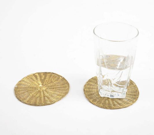 Statement Woven Brass Coaster (Set of 4)