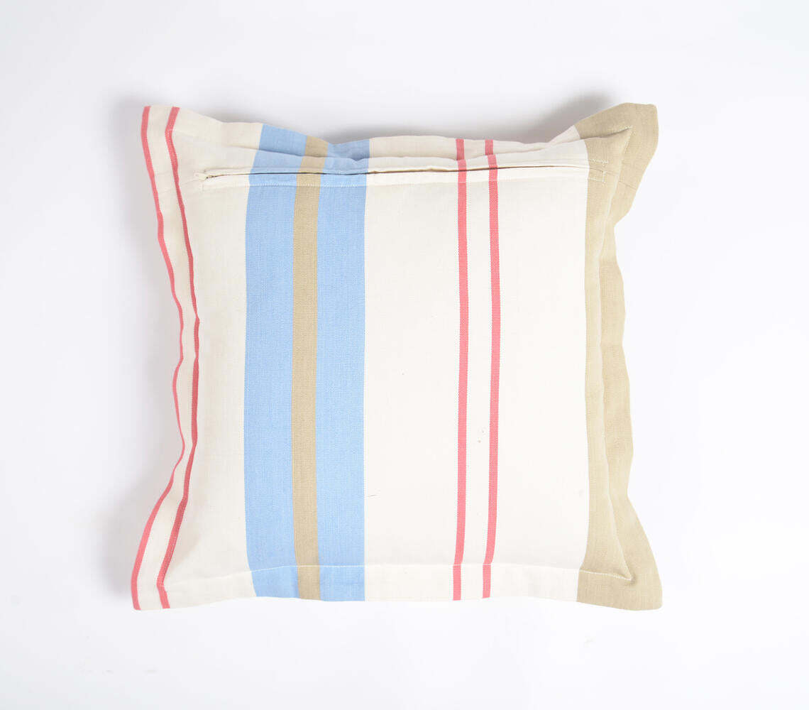 Printed Pastel Stripes Cotton Cushion Cover