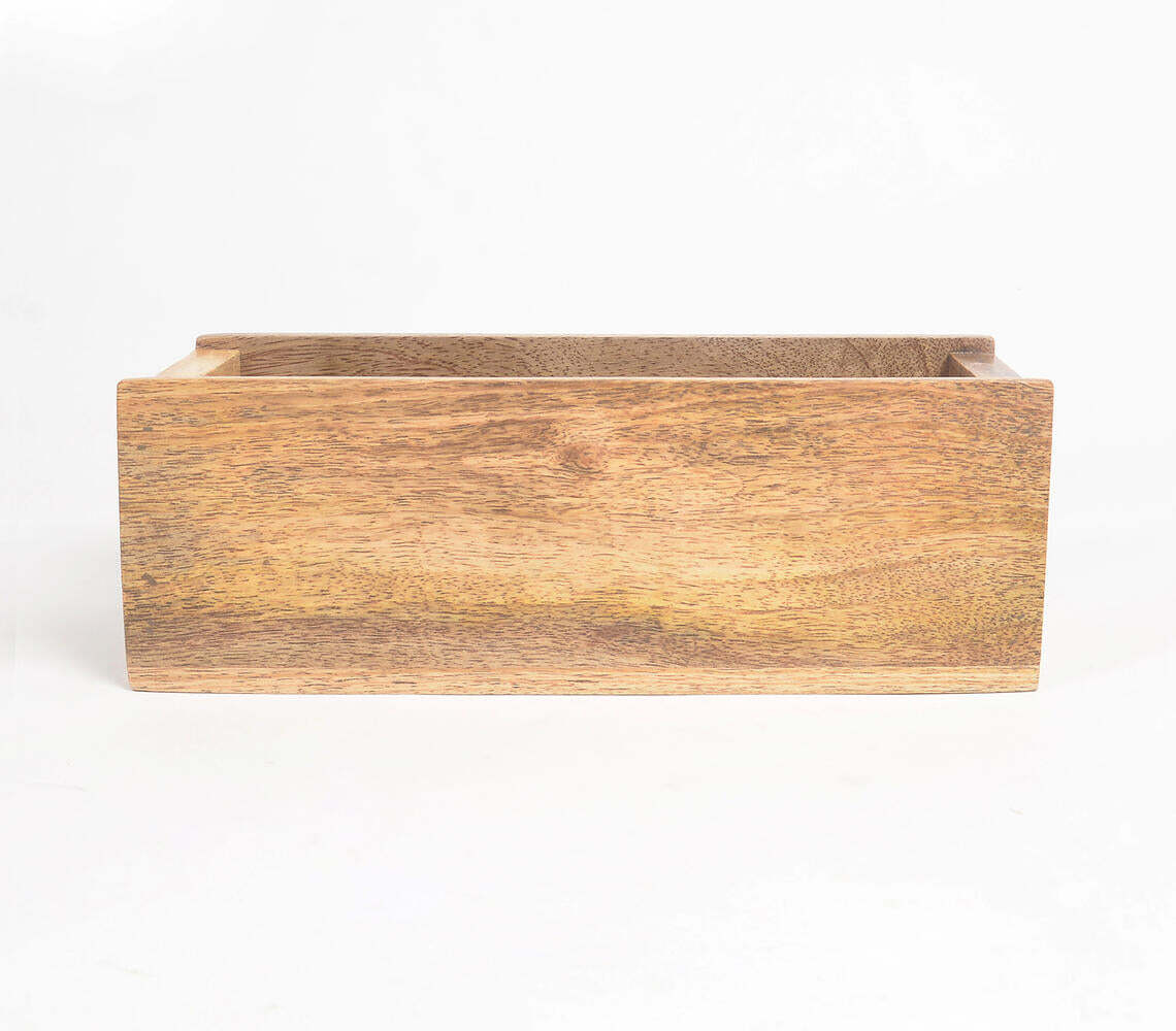 Raw Textured Mango Wood Cutlery Stand