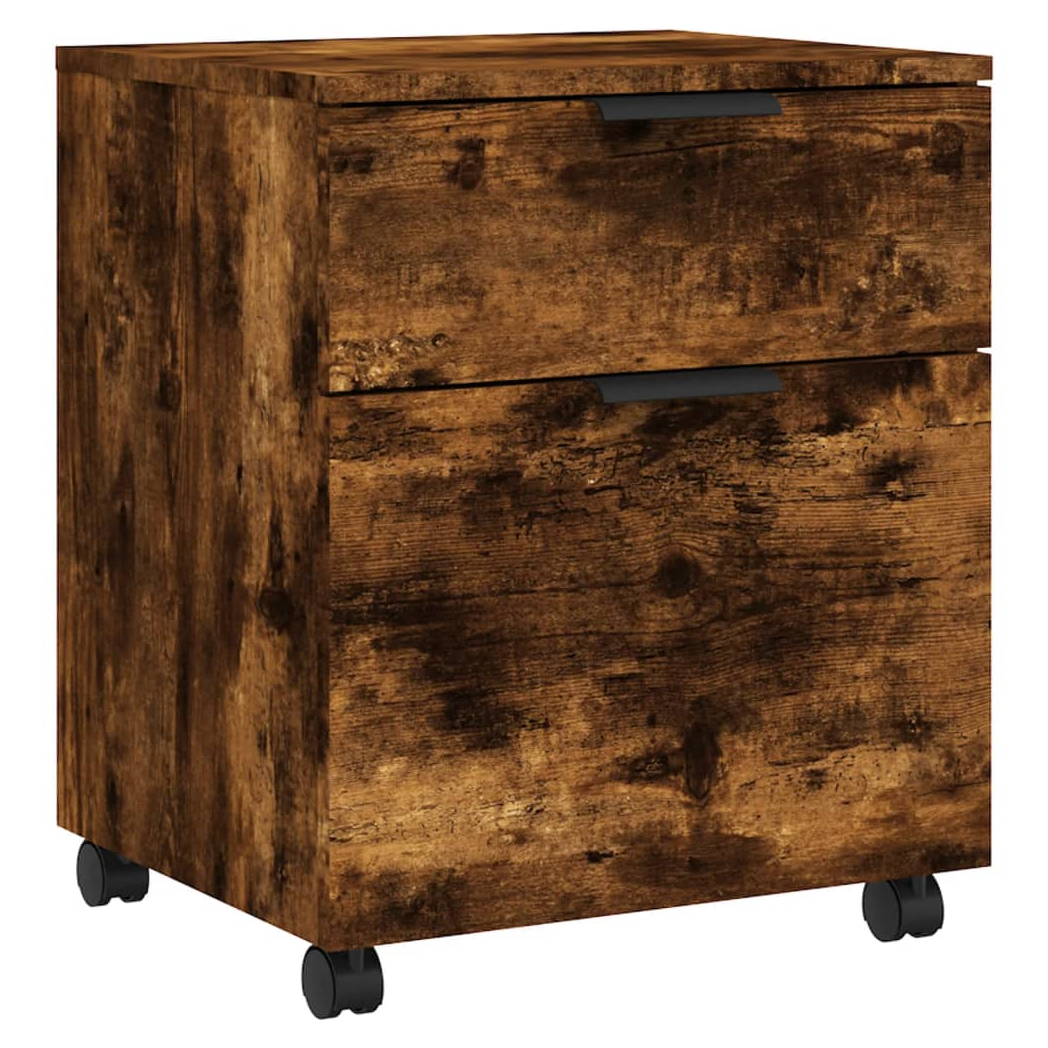 Mobile File Cabinet with Wheels Smoked Oak 45x38x54 cm Engineered Wood