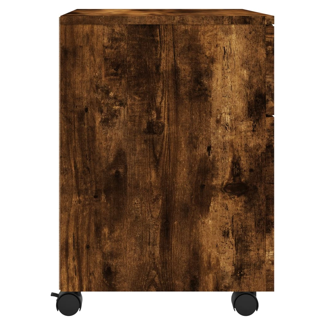 Mobile File Cabinet with Wheels Smoked Oak 45x38x54 cm Engineered Wood