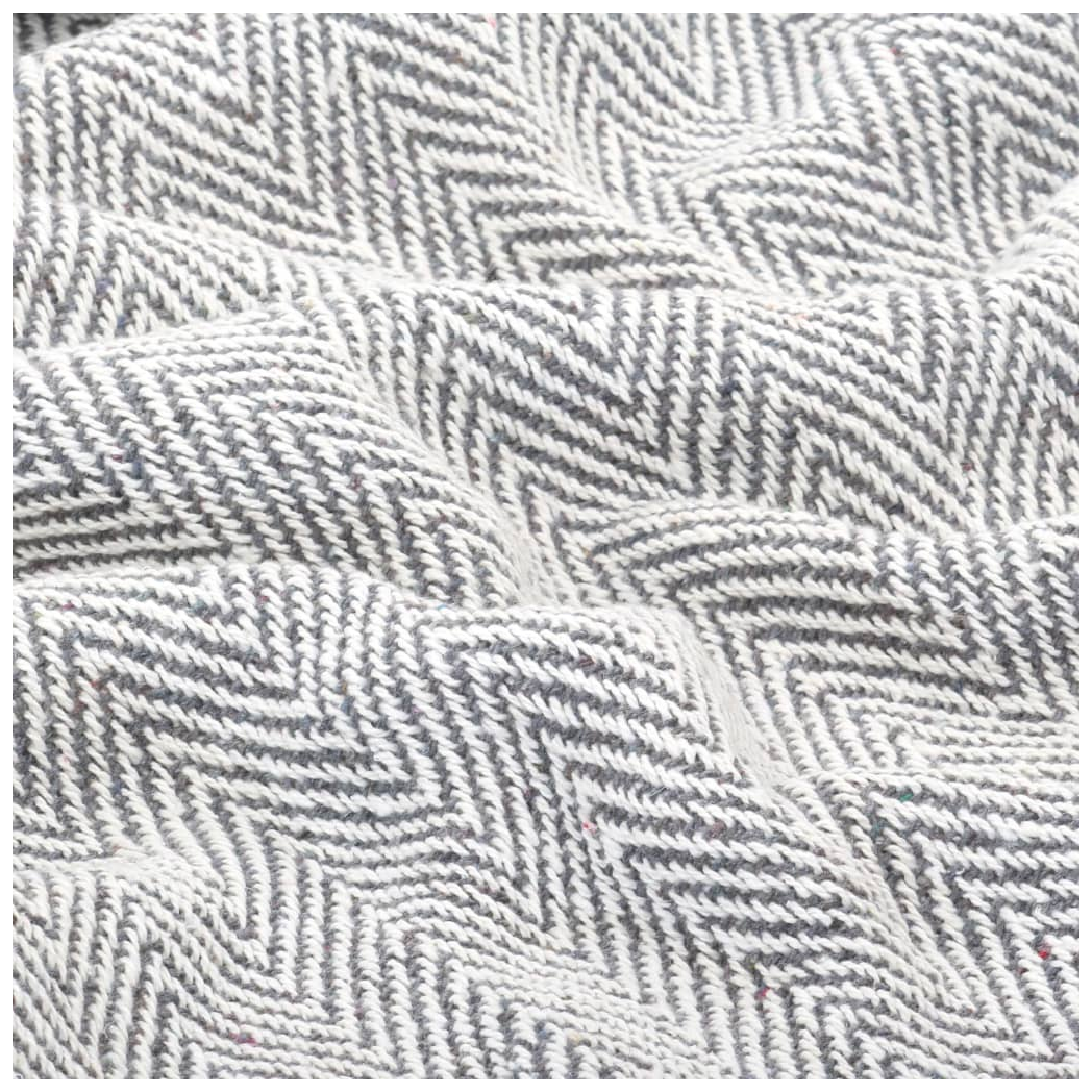 Throw Cotton Herringbone 125x150 cm Grey