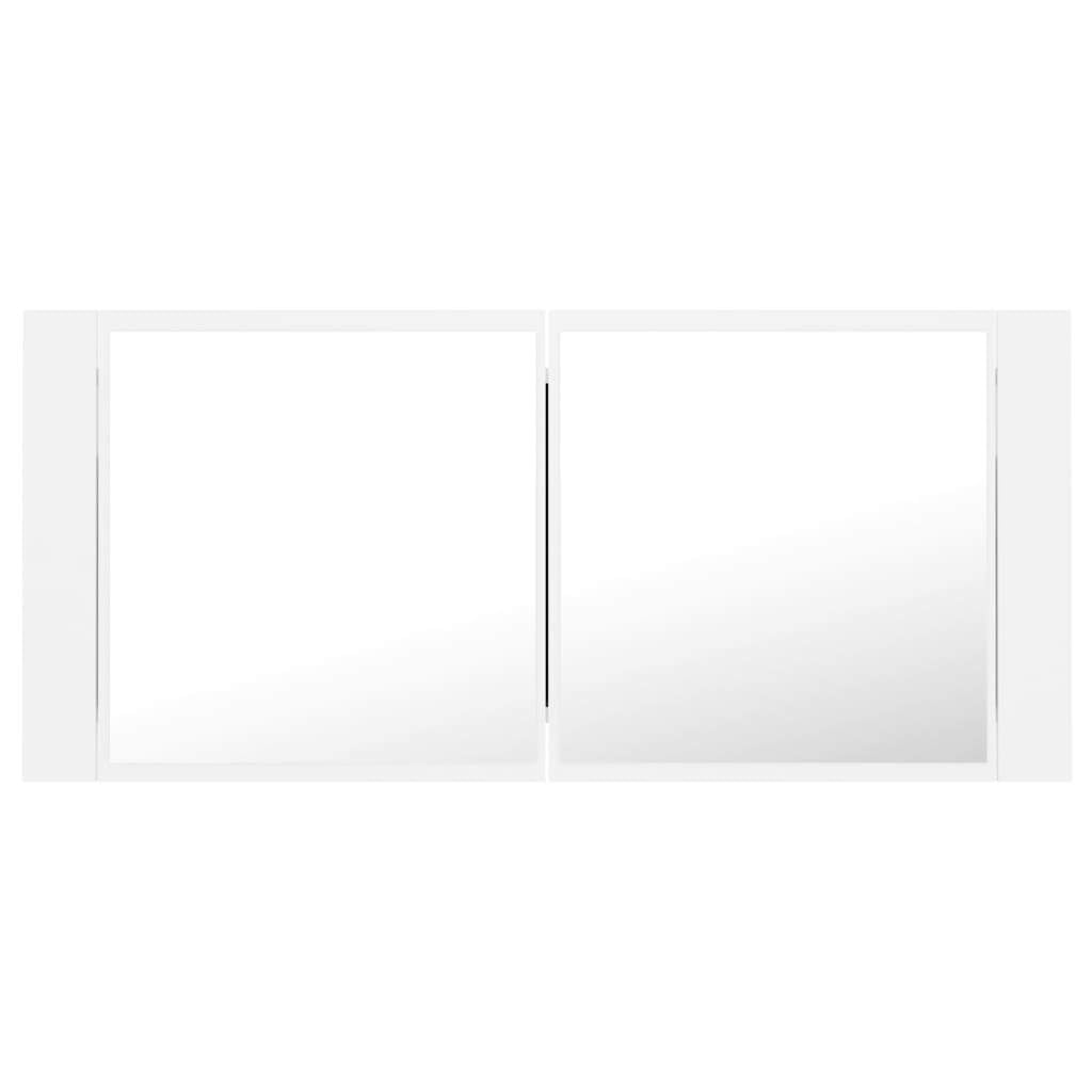 LED Bathroom Mirror Cabinet White 100x12x45 cm Acrylic