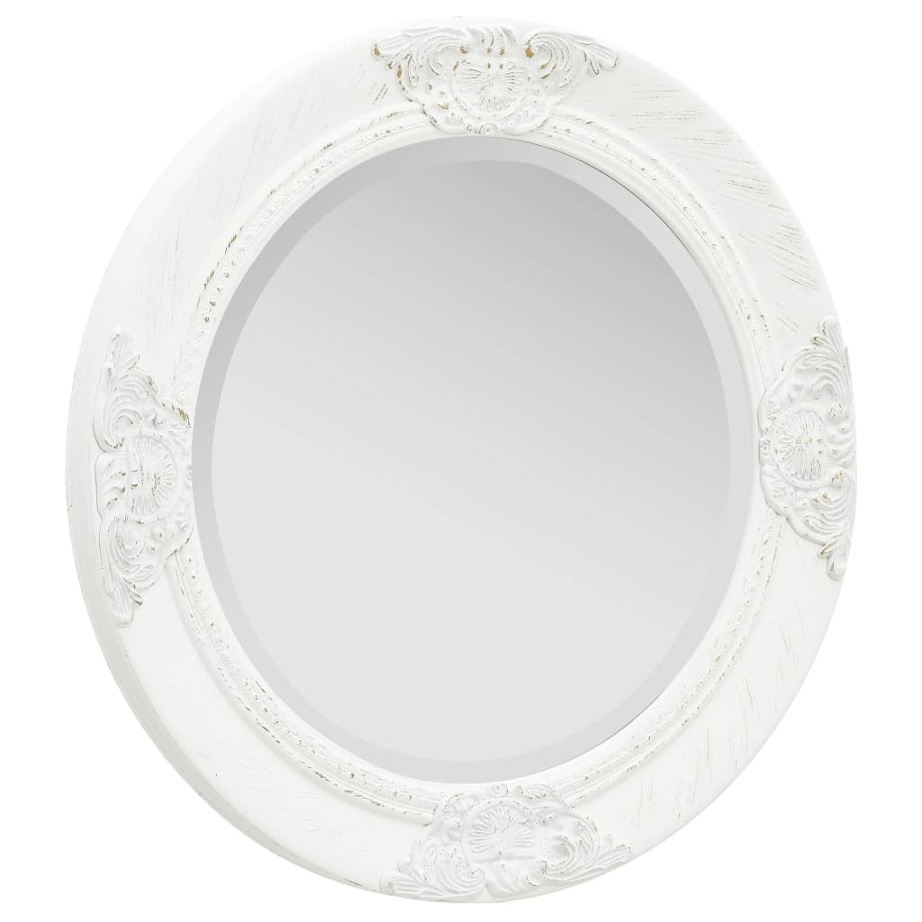 Wall Mirror Baroque Style 50 cm White