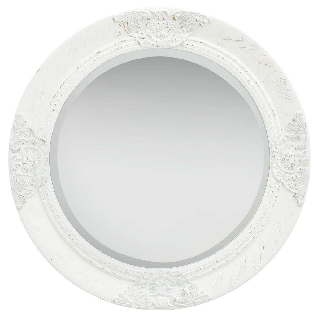 Wall Mirror Baroque Style 50 cm White