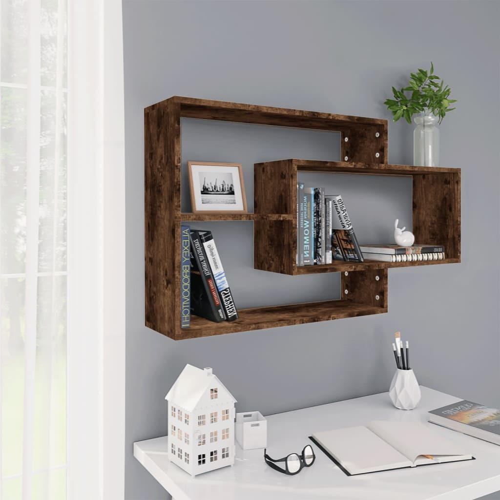 Wall Shelf Smoked Oak 104x20x58.5 cm Engineered Wood