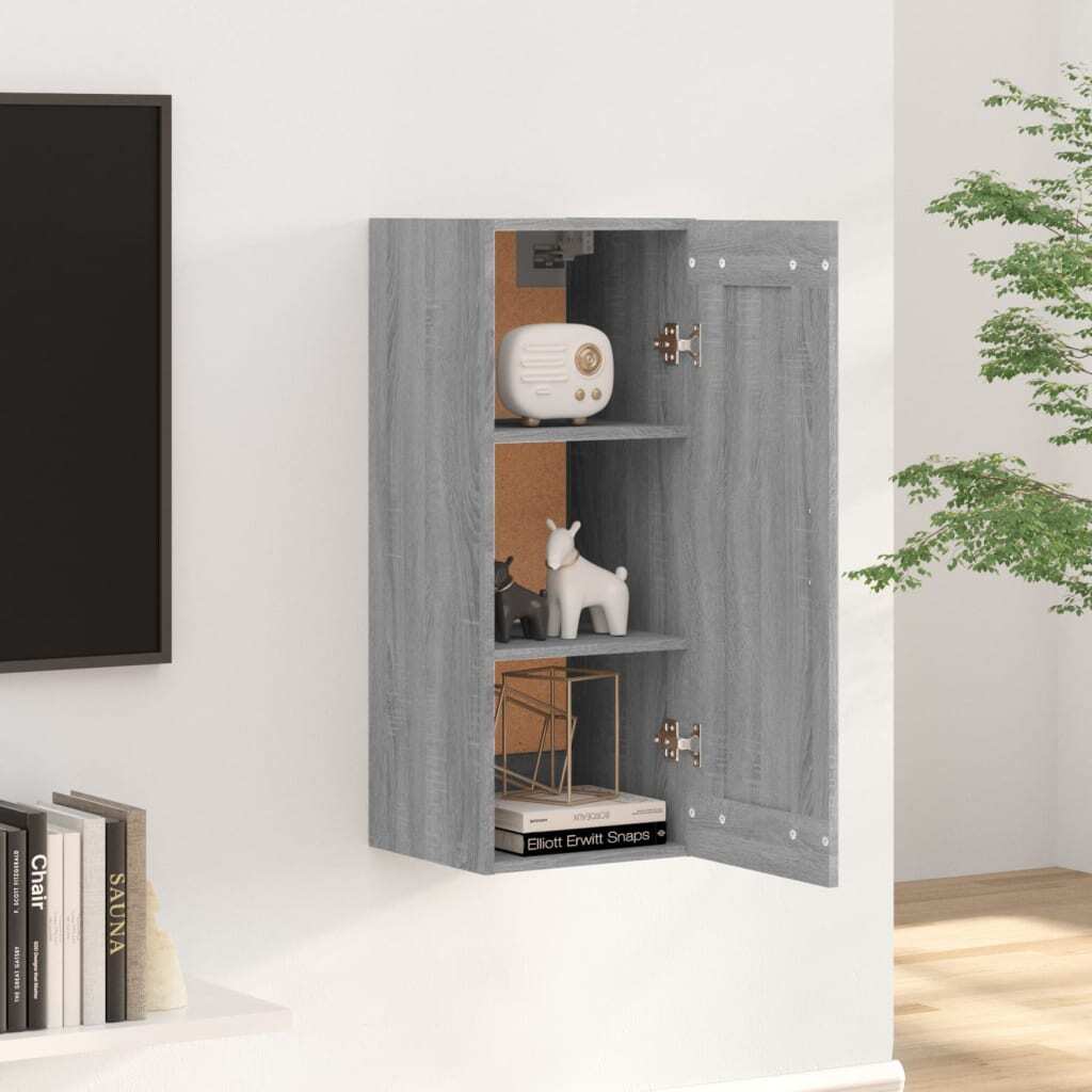 Wall Cabinet Grey Sonoma 35x34x90 cm Engineered Wood