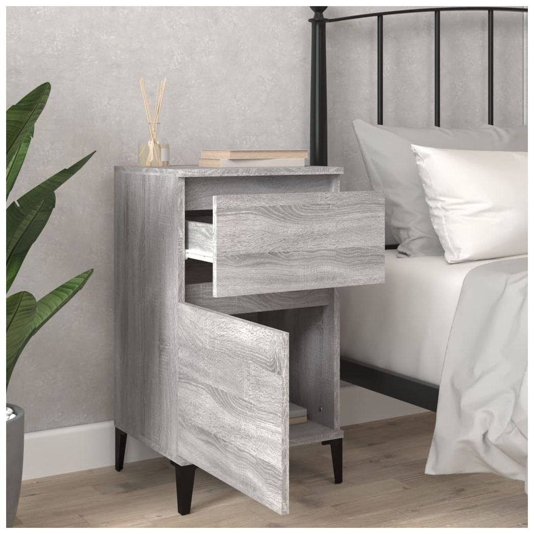 Bedside Cabinet Grey Sonoma 40x35x70 cm