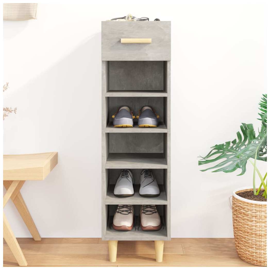 Shoe Cabinet Concrete Grey 30x35x105 cm Engineered Wood