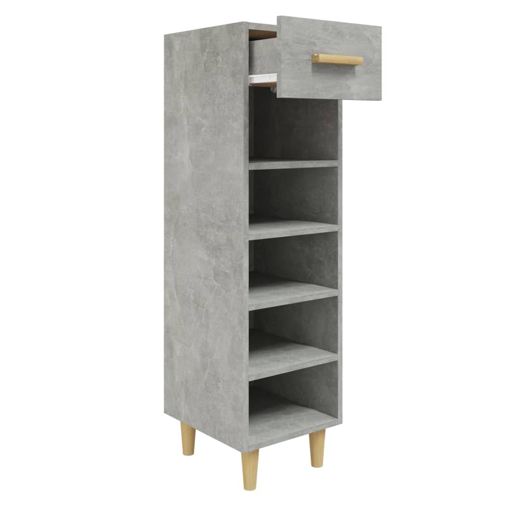 Shoe Cabinet Concrete Grey 30x35x105 cm Engineered Wood