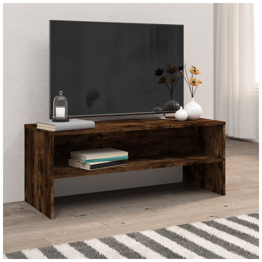 TV Cabinet Smoked Oak 100x40x40 cm Engineered Wood