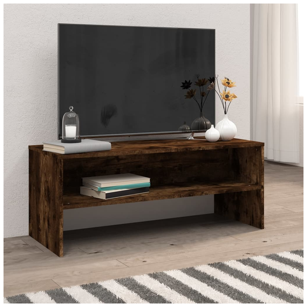 TV Cabinet Smoked Oak 100x40x40 cm Engineered Wood