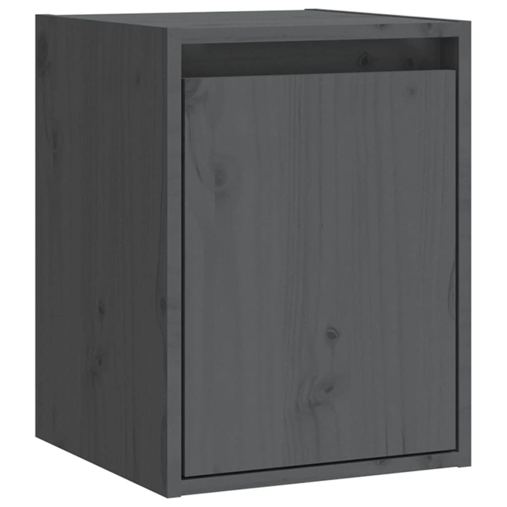 Wall Cabinet Grey 30x30x40 cm Solid Wood Pine