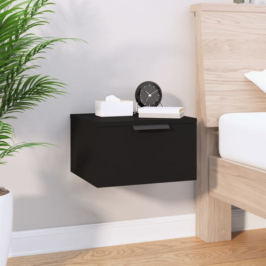 Wall-mounted Bedside Cabinet Black 34x30x20 cm