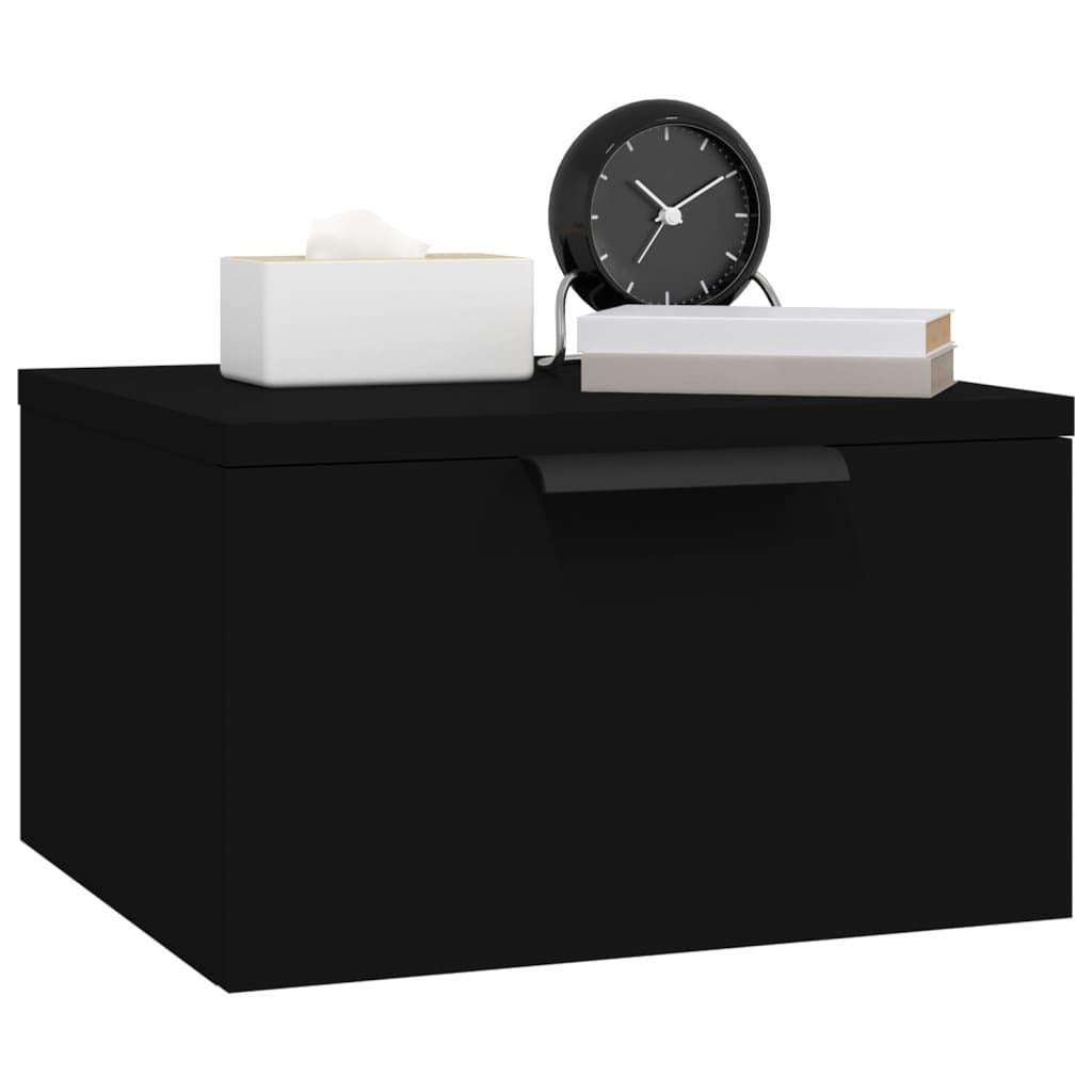 Wall-mounted Bedside Cabinet Black 34x30x20 cm