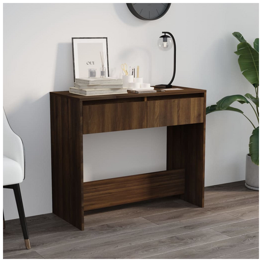 Console Table Brown Oak 89x41x76.5 cm Engineered Wood