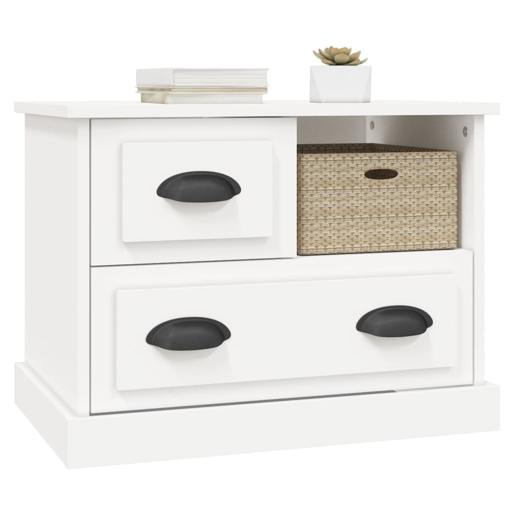 Bedside Cabinet White 60x39x45 cm