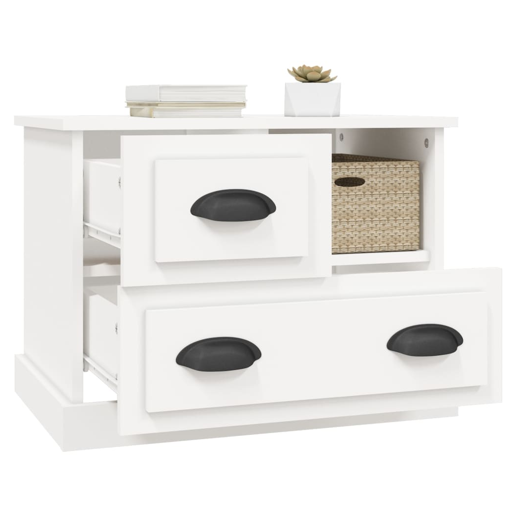 Bedside Cabinet White 60x39x45 cm