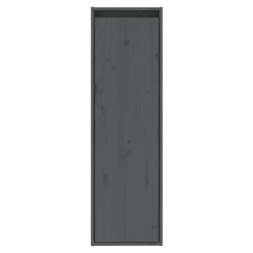 Wall Cabinet Grey 30x30x100 cm Solid Pinewood