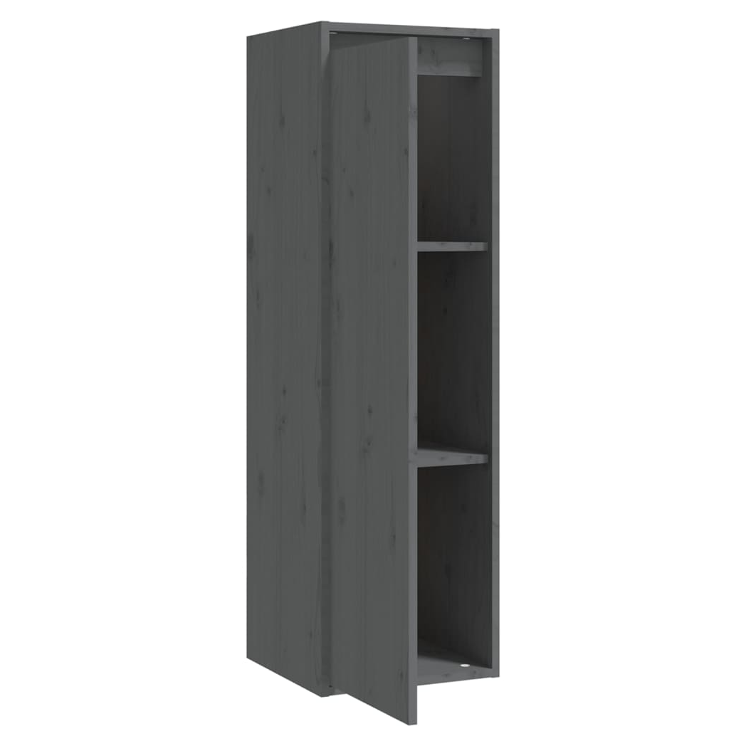 Wall Cabinet Grey 30x30x100 cm Solid Pinewood