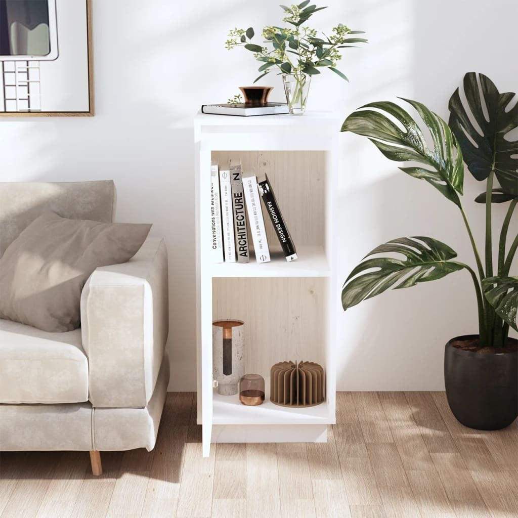 Sideboard White 31.5x34x75 cm Solid Wood Pine