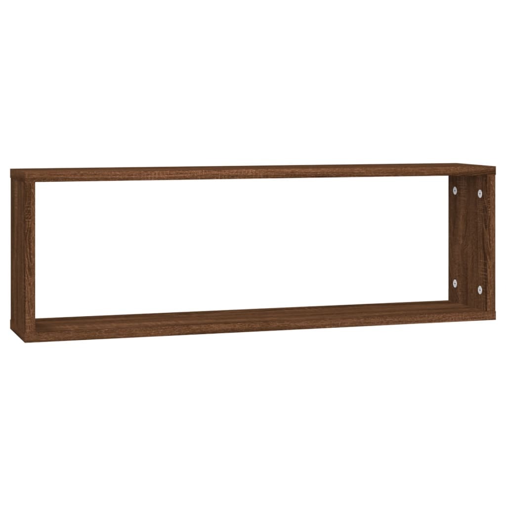 Wall Cube Shelves 4 pcs Brown Oak 80x15x26.5 cm Engineered Wood